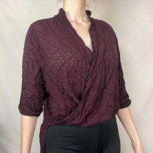 Silence + Noise Burgundy Wrap Top